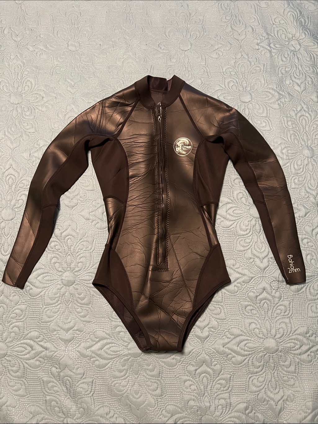 O'neill Black Surf Wetsuit Top With White Logo